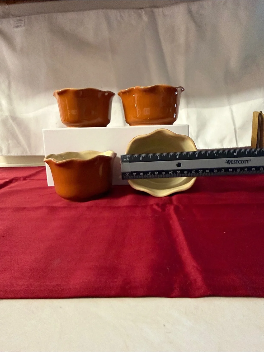 Tangerine Orange Ramekin Flower Bowls